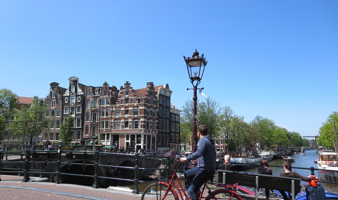 Cyclist on a bridge