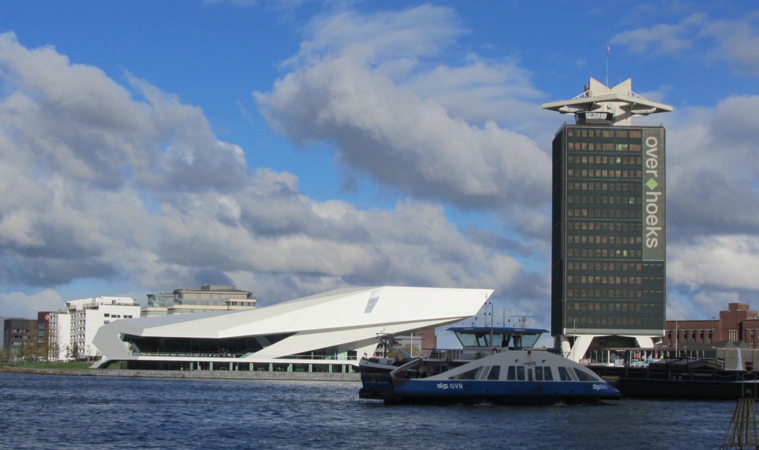 The ferry with EYE Film Institute in the background