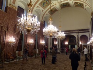 A richly decorated room that looks more like a hall with a vault ceiling