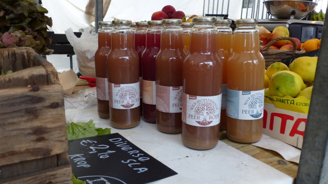 Juices sold in the vegetable stall
